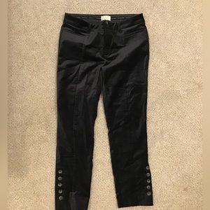 Anthropologie The Essential Slim Black Velvet Velour Suede Womens pants size 8